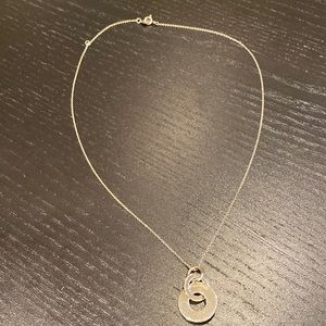 Double disk Tiffany necklace.  Sterling silver